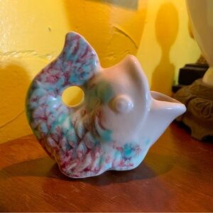 Vintage Shawnee Pottery USA Fish Planter Glossy Mini-Planter Collectible